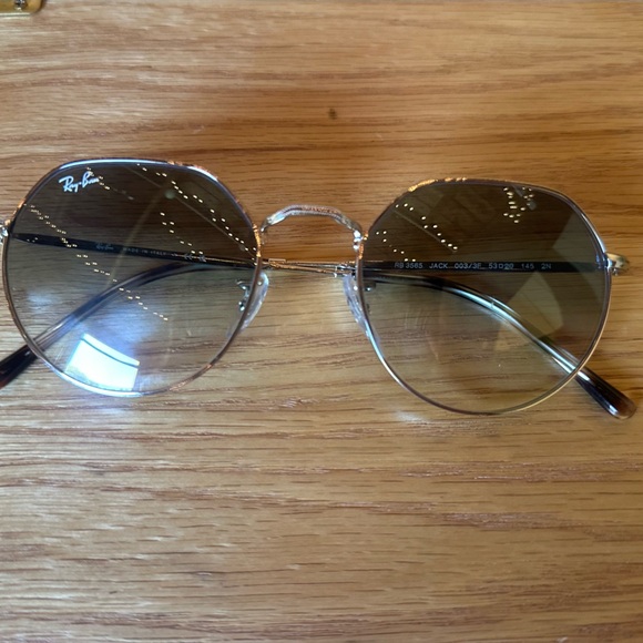 Rayban Jack Sunglasses in silver and blueWORN ONCEoriginal price $230